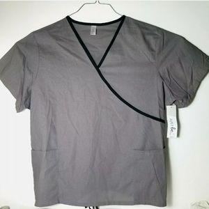 Just Be Gray Scrub Top Sz 3x With Pockets (C14GF)